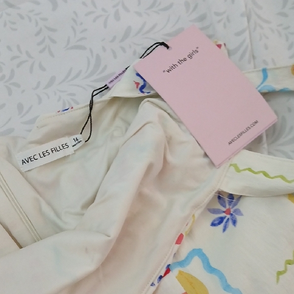 NWT Avec Les Filles Dress with Fruit and Stamp Print Womens 14 - Picture 3 of 3